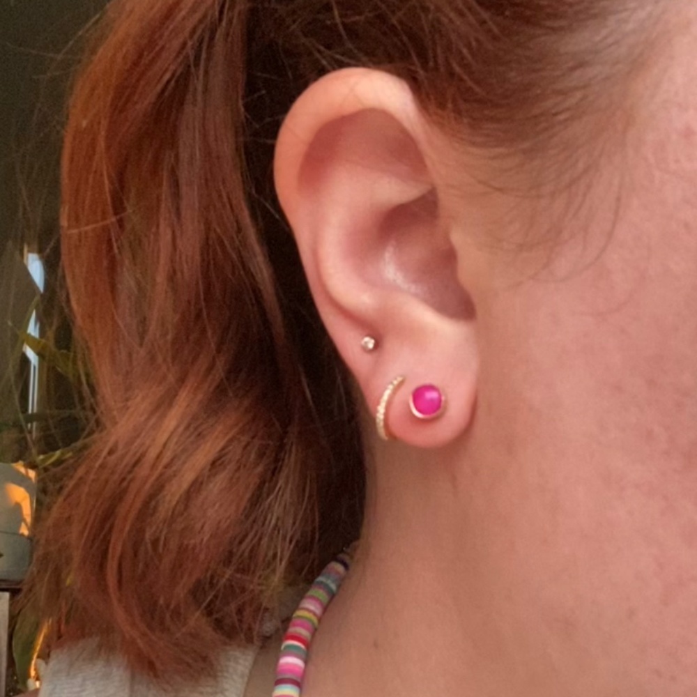 Leah Alexandra Fuchsia Onyx Studs